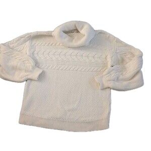 Charter Club Women's Cable-Knit Turtleneck Sweater Sz XL  Ivory